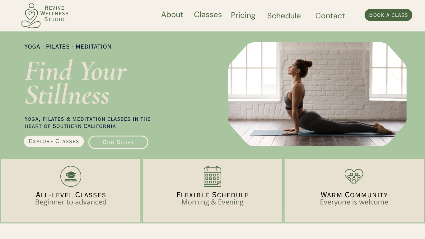 Revive Wellness Studio — Website